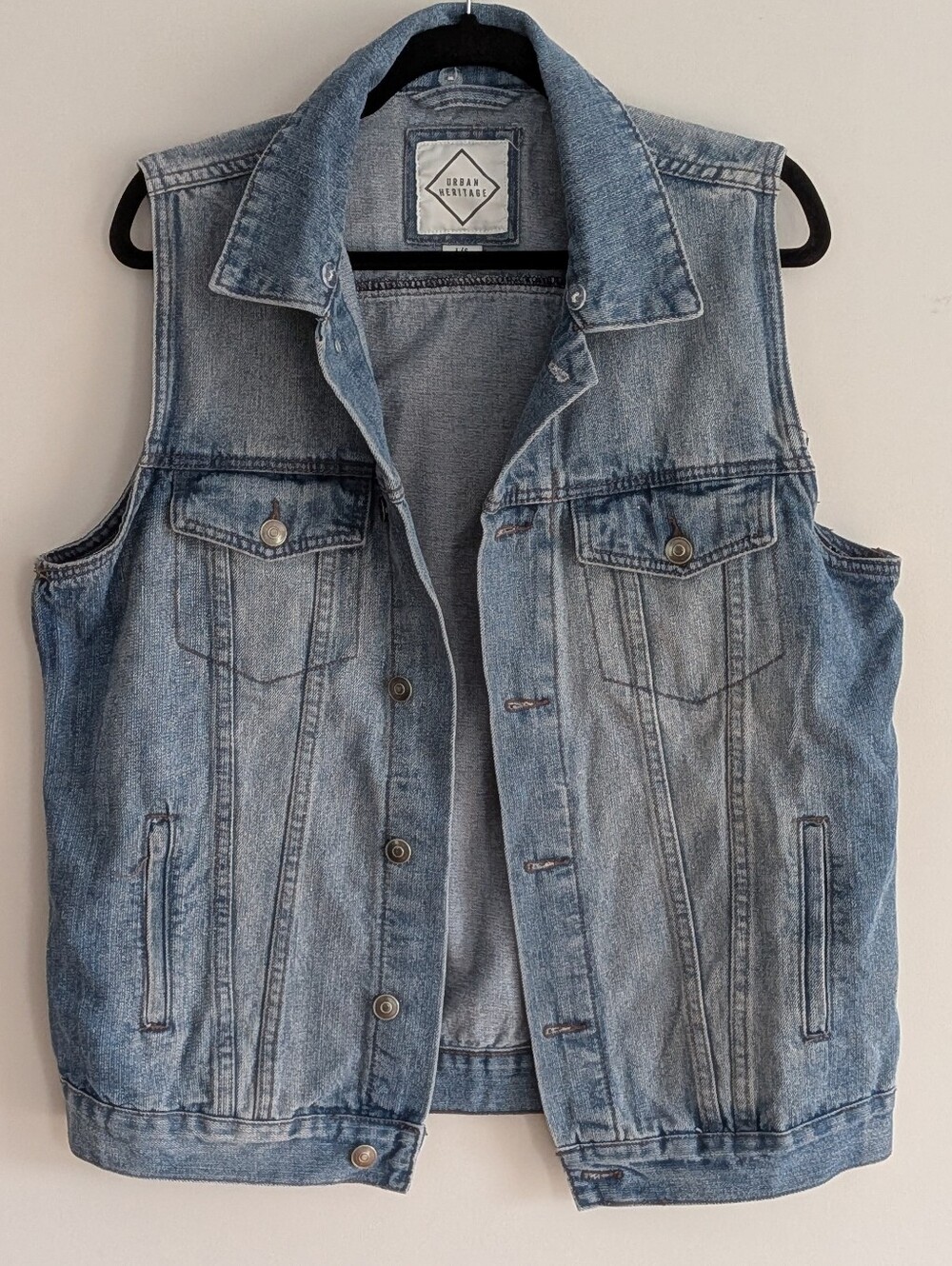 Urban Heritage Long Light/Medium Wash Denim Vest Size L
